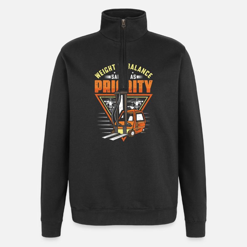 Staplerfahrer Englisch Spruch Stapler - Quarter-Zip-Sweatshirt - Schwarz