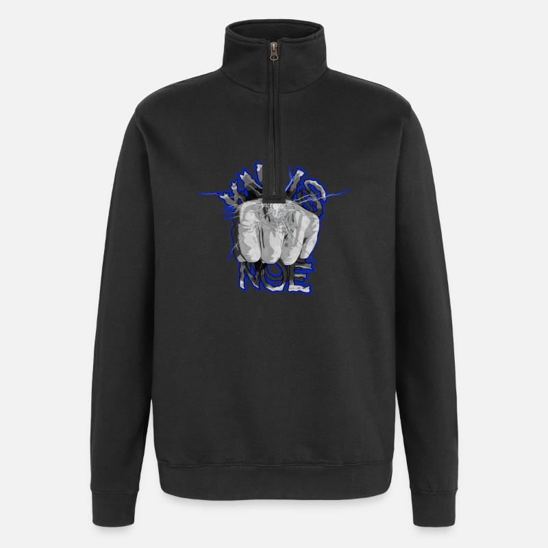 Die Faust zerschlägt das Glas - Quarter-Zip-Sweatshirt - Schwarz