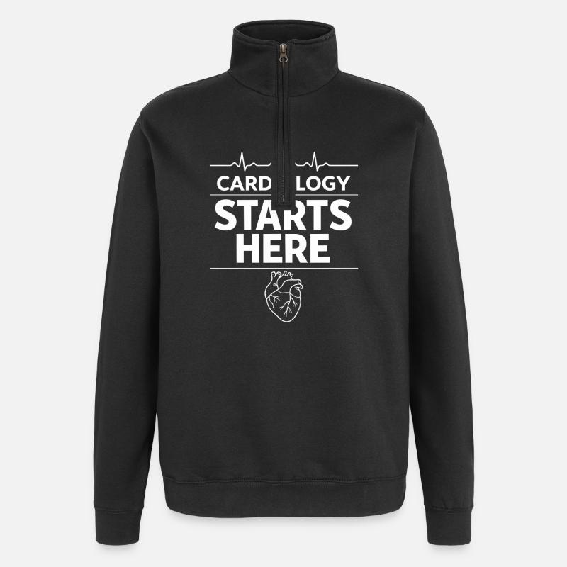 Cardiac Ultrasound Technician Echo Technician - Quarter-Zip Sweatshirt - black