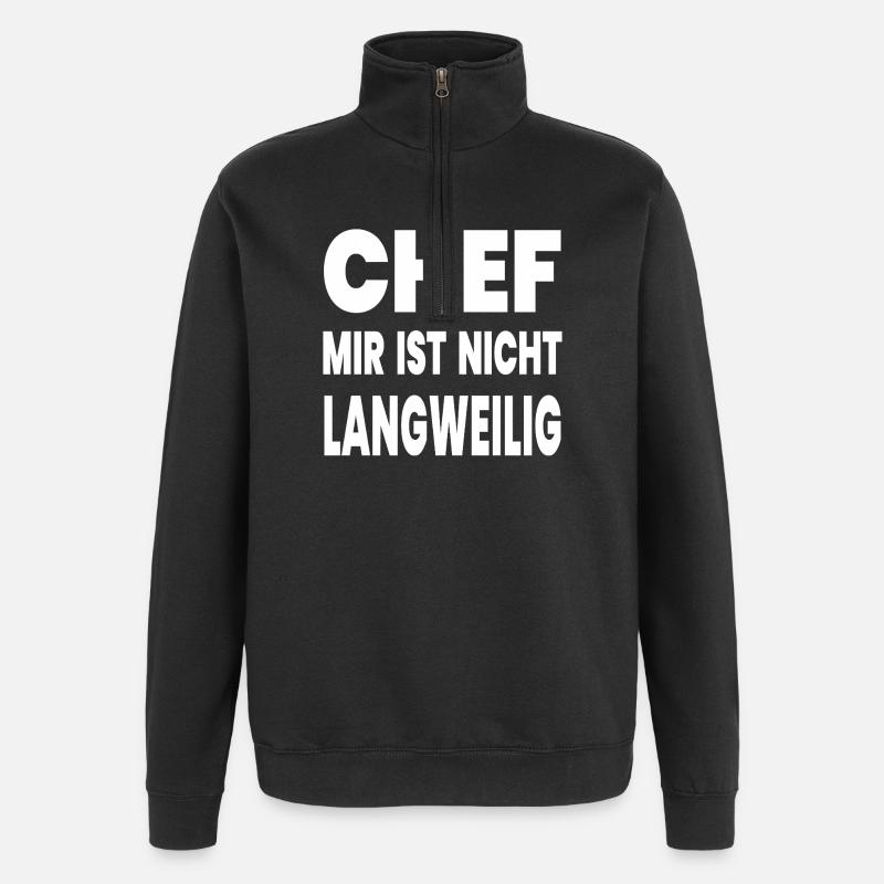 patron - Sweat à zip 1/4 - noir