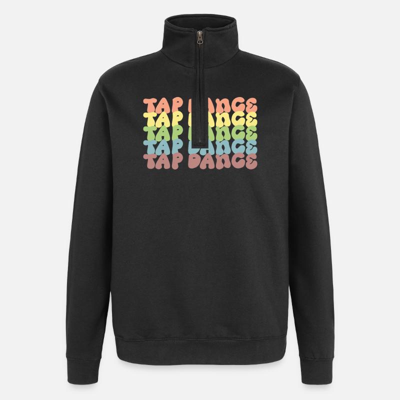 Rainbow Tapdance Pattern - Quarter-Zip Sweatshirt - black