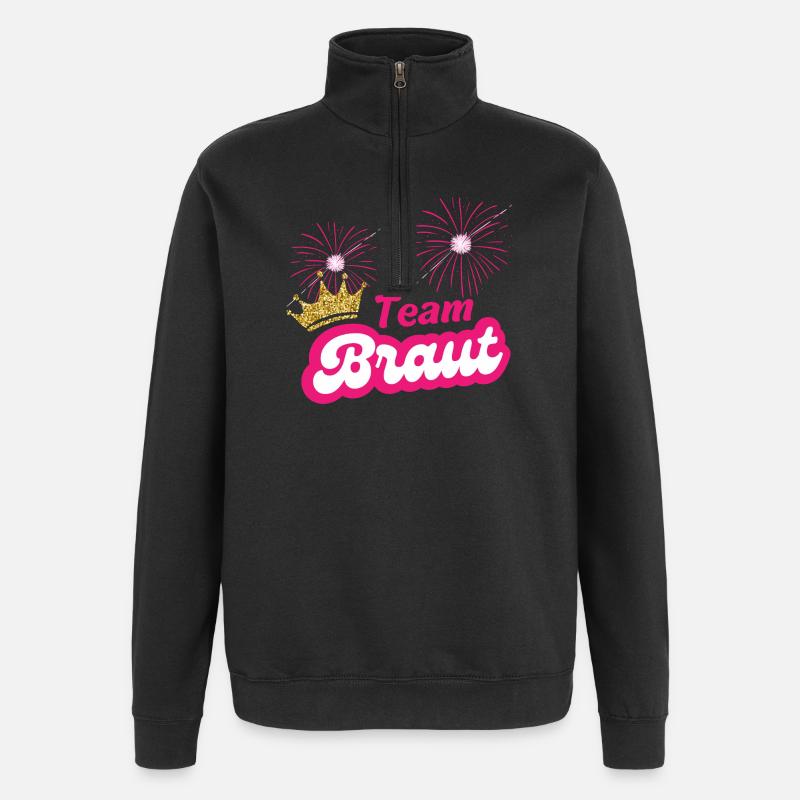 Team Braut Jungesellenabschied - Quarter-Zip-Sweatshirt - Schwarz