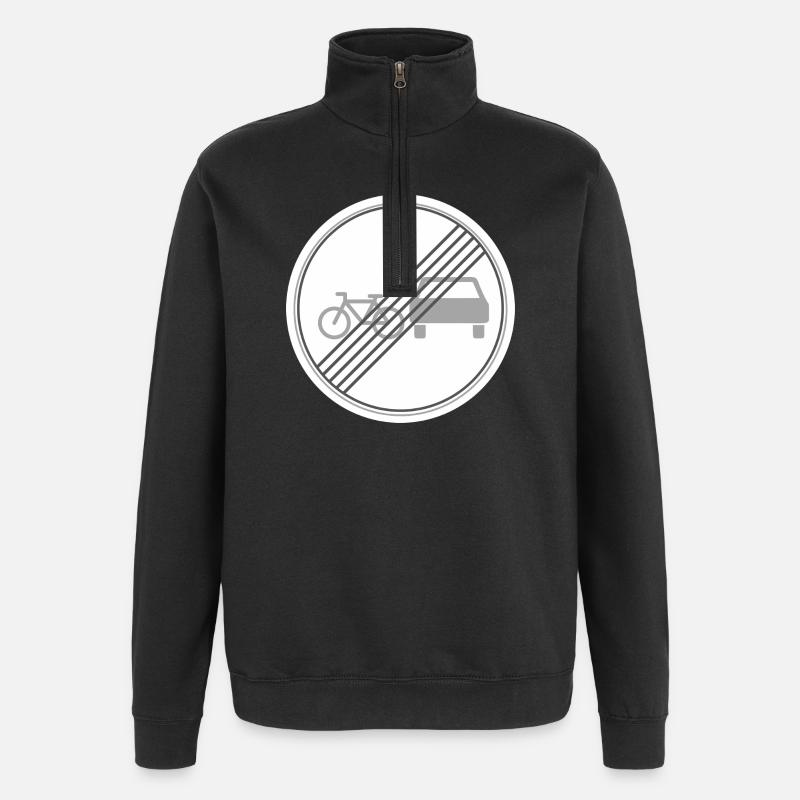 Overtaking by bike allowed again - Quarter-Zip Sweatshirt - black