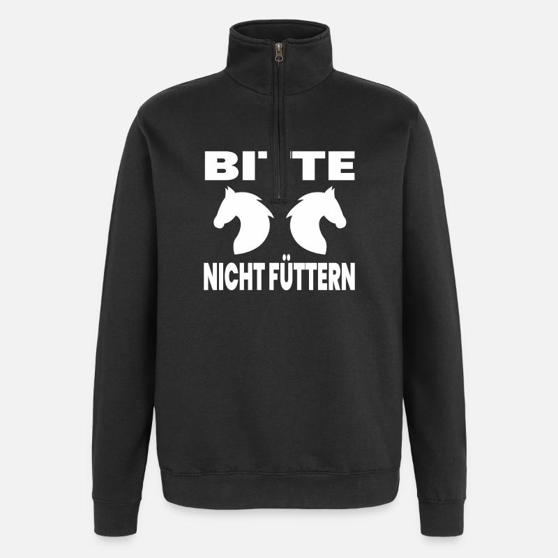 Pferde - Quarter-Zip-Sweatshirt - Schwarz