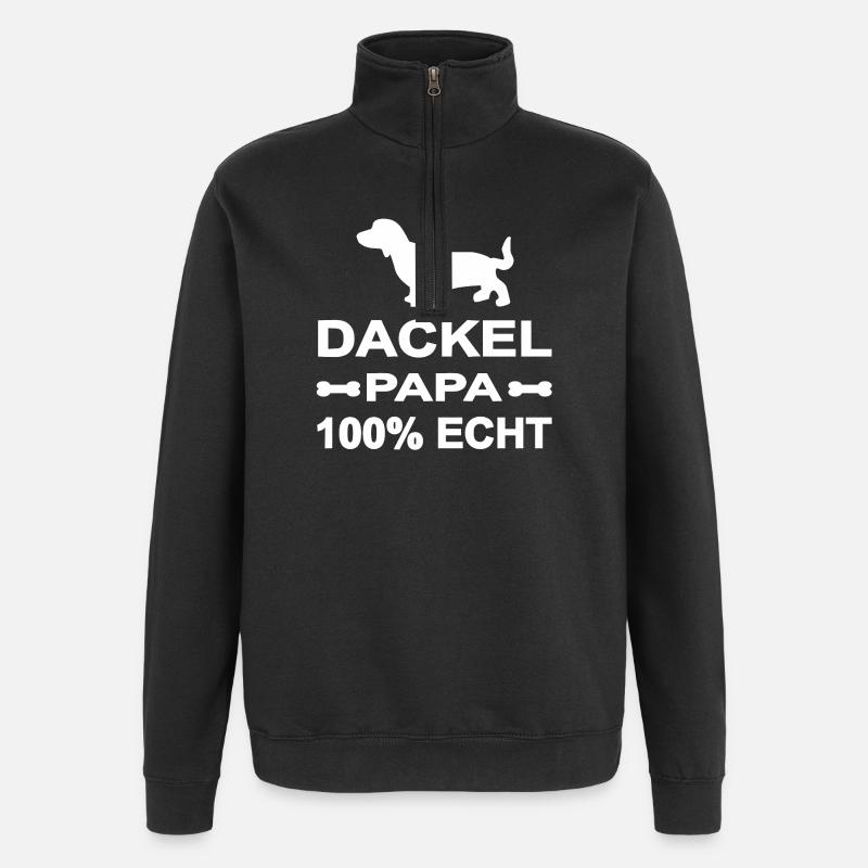 Teckel - Sweat à zip 1/4 - noir
