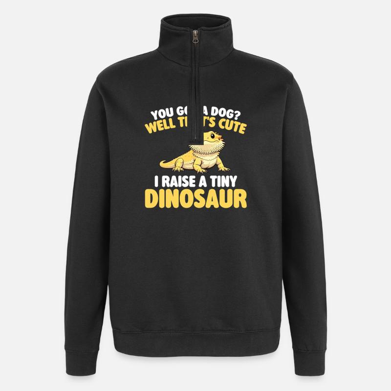 Ich ziehe einen winzigen Dinosaurierbärdrachen groß - Quarter-Zip-Sweatshirt - Schwarz
