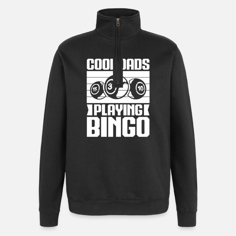 Bingo Player Cool Dads Playing Bingo - Quarter-Zip-Sweatshirt - Schwarz