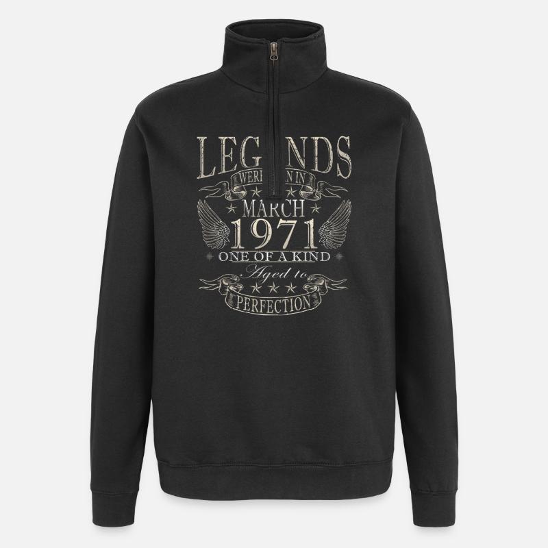 März 1971 - Quarter-Zip-Sweatshirt - Schwarz