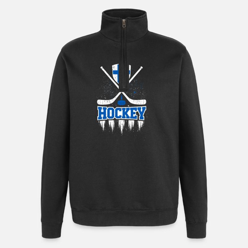 Finnish Hockey Shield Graphic - Quarter-Zip Sweatshirt - black