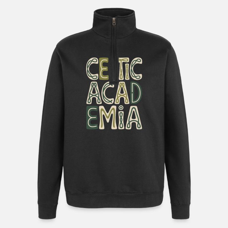 Lettrage de l’Académie Celtique - Sweat à zip 1/4 - noir