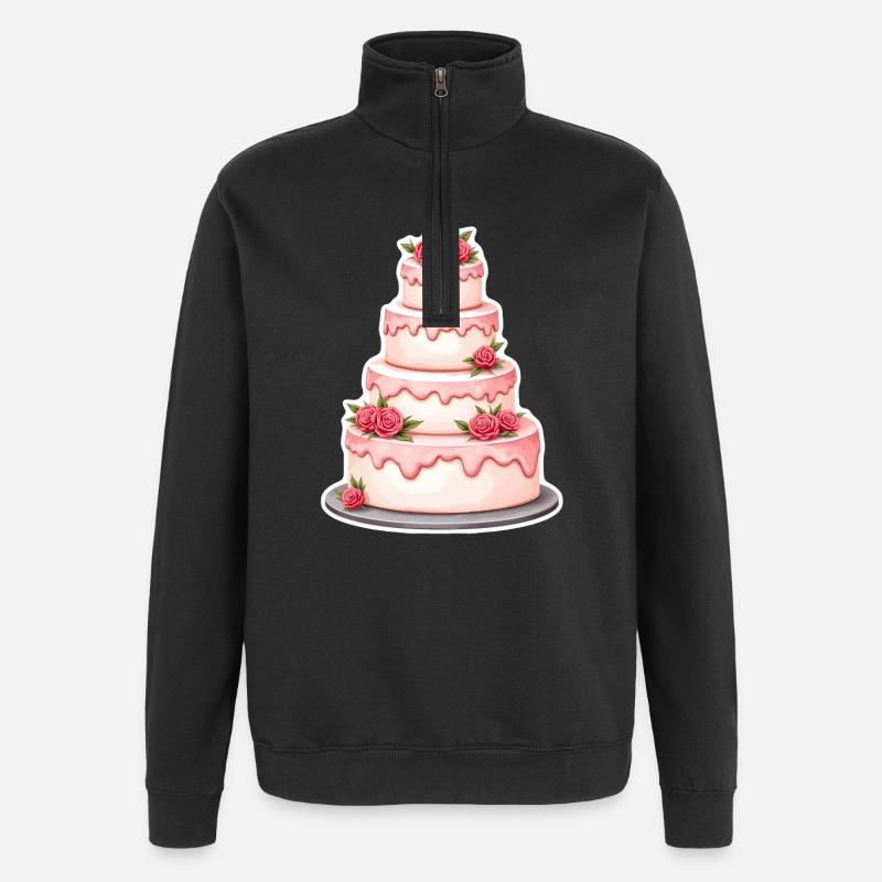 Mariage en gâteau - Sweat à zip 1/4 - noir
