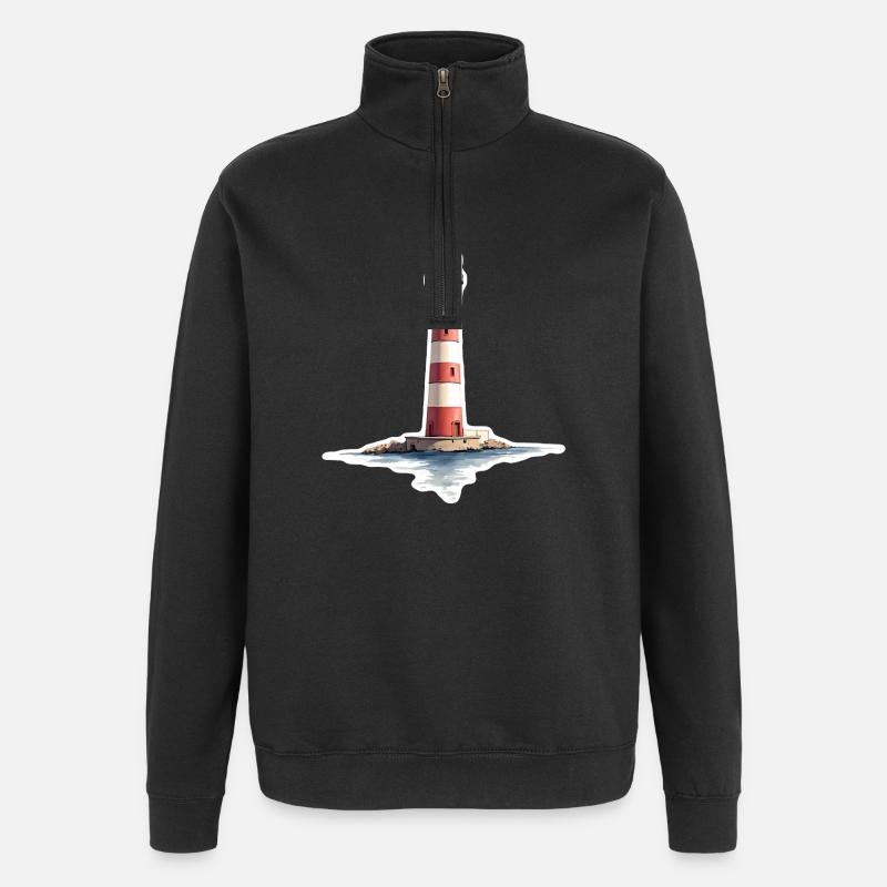 Leuchtturm - Quarter-Zip-Sweatshirt - Schwarz