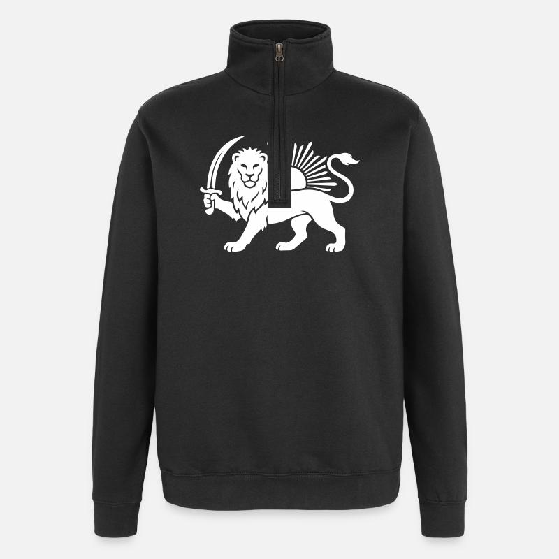 Lion perse Perse Iran - Sweat à zip 1/4 - noir