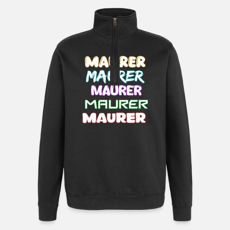 Occupation: Bricklayer - Quarter-Zip Sweatshirt - black