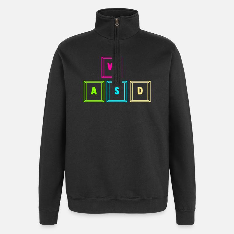 Zocken Computerspieler Zocker Gaming Gamer - Quarter-Zip-Sweatshirt - Schwarz