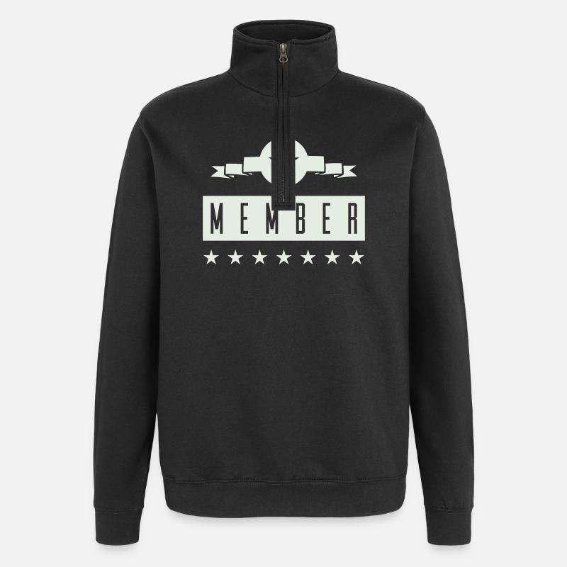 member - Quarter-Zip-Sweatshirt - Schwarz