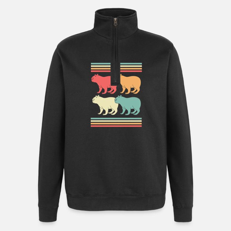 Capibara Capybara - Collegepaita 1/4-vetoketjulla - musta