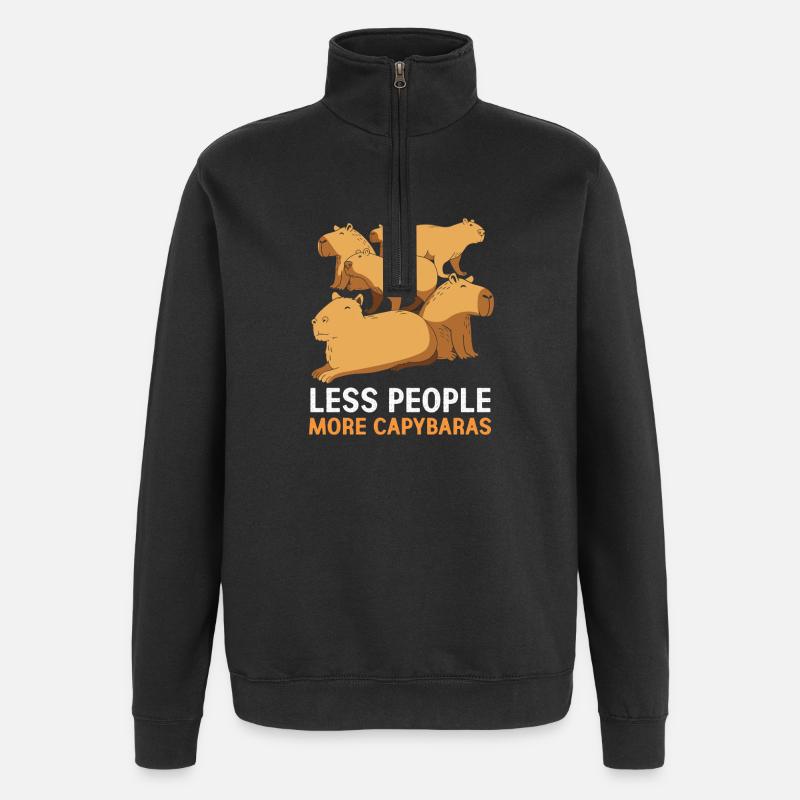 Capibara Capybara - Quarter-Zip Sweatshirt - black