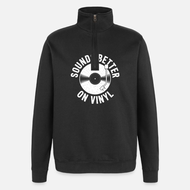 Son meilleur sur vinyle - Sweat à zip 1/4 - noir