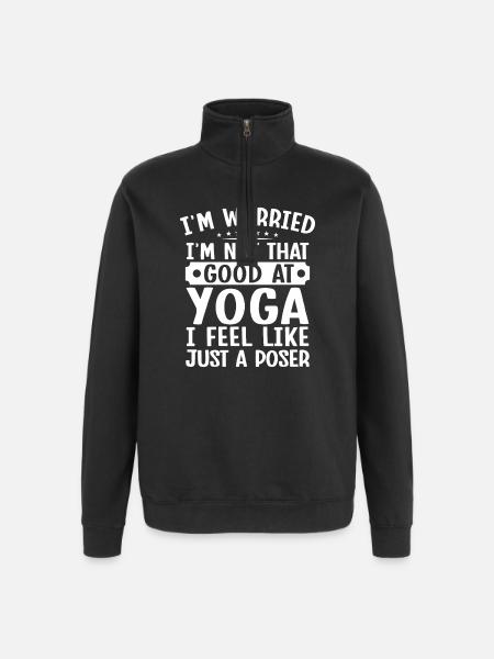 Pilates Enthusiasts Just A Poser Pilates - Quarter-Zip Sweatshirt - black
