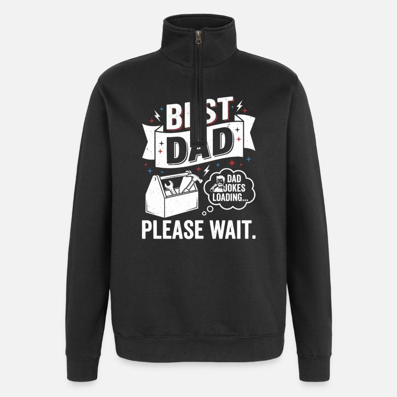 Best Dad: Loading Dad Jokes - Quarter-Zip Sweatshirt - black