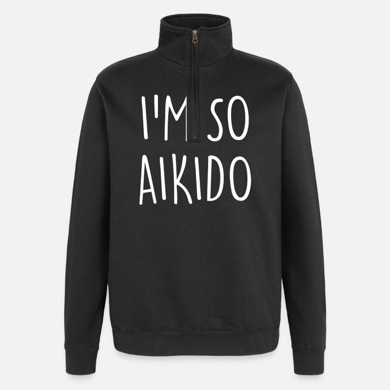 aïkido - Sweat à zip 1/4 - noir