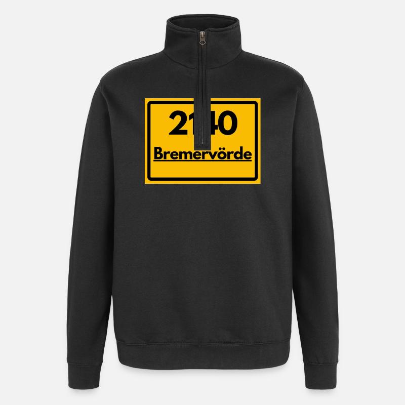 OLD POSTCODE POSTCODE RETRO 2140 BREMERVÖRDE - Quarter-Zip Sweatshirt - black