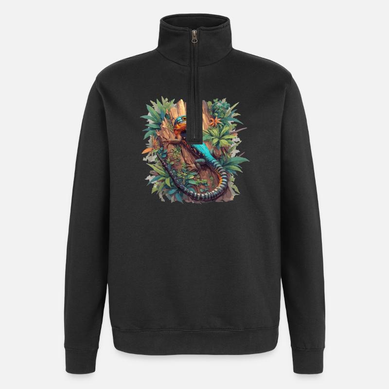 Lizards Lizard - Quarter-Zip Sweatshirt - black