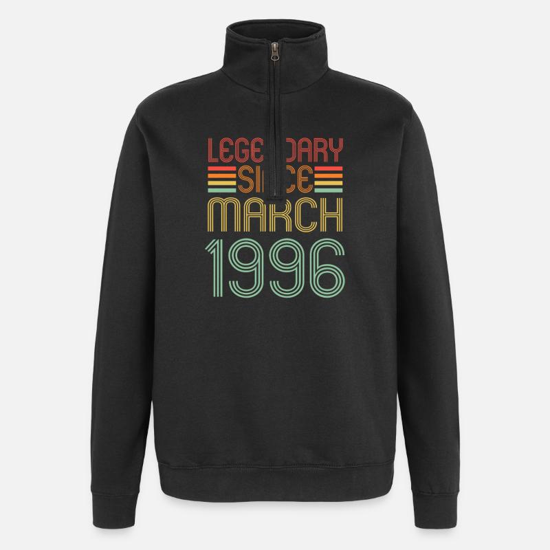 Légendaire depuis mars 1996, Rétro, anniversaire - Sweat à zip 1/4 - noir