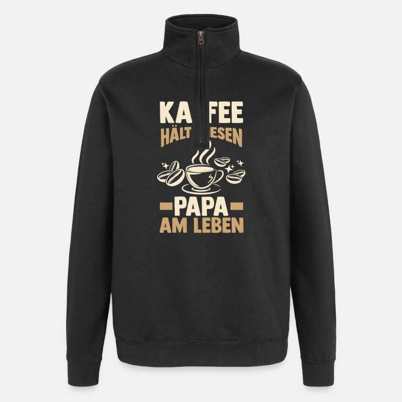Coffee Father Father's Day Dad - Quarter-Zip Sweatshirt - black