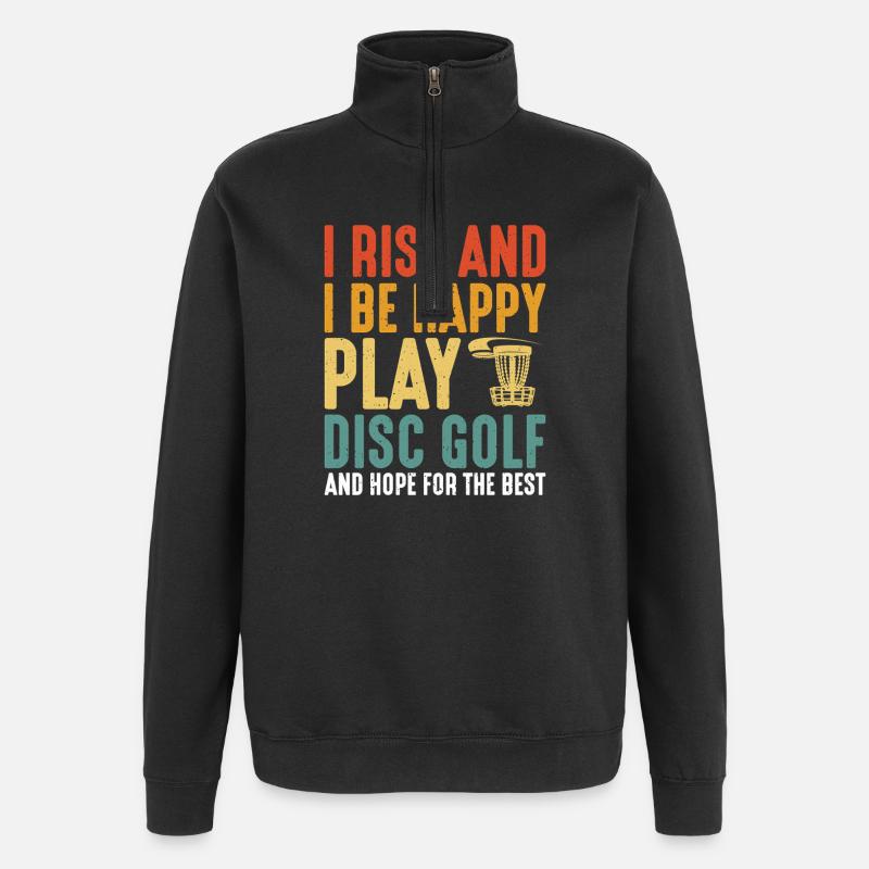 Disc Golf Geschenke Discgolf - Quarter-Zip-Sweatshirt - Schwarz