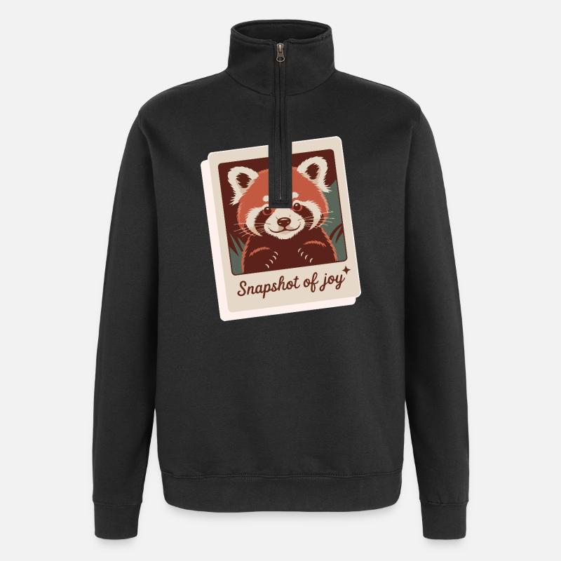Roter Panda Schnappschuss Freude - Quarter-Zip-Sweatshirt - Schwarz