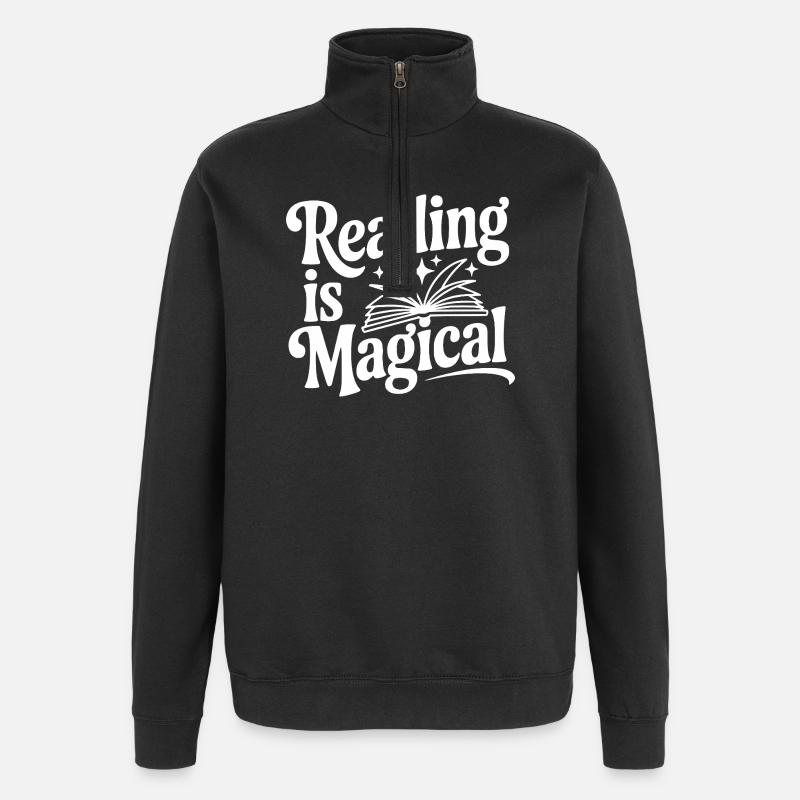 Reading is Magical - Quarter-Zip Sweatshirt - black