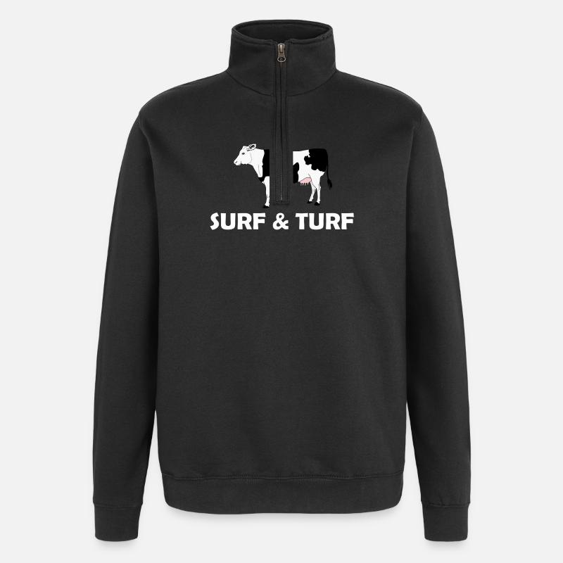 SURF & TURF - Sweat à zip 1/4 - noir