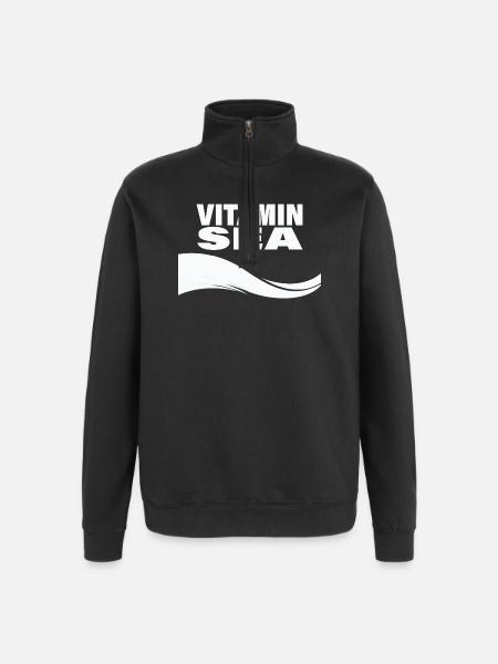 Vitamine Mer - Sweat à zip 1/4 - noir