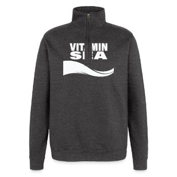 VITAMIN SEA - Quarter-Zip-Sweatshirt - Anthrazit - Vorne - AI Model Female 172 light (172cm) & AI Model Male 178 dark (178cm)