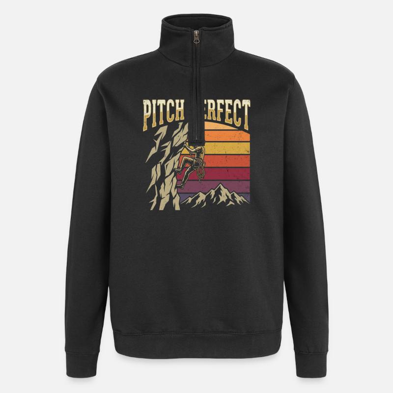 Escalade Parfaite Alpinisme Rétro - Sweat à zip 1/4 - noir