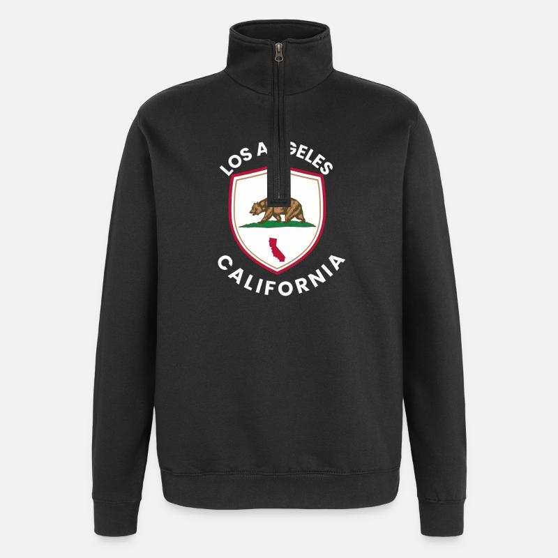 Los Angeles Shield Bear - Quarter-Zip Sweatshirt - black
