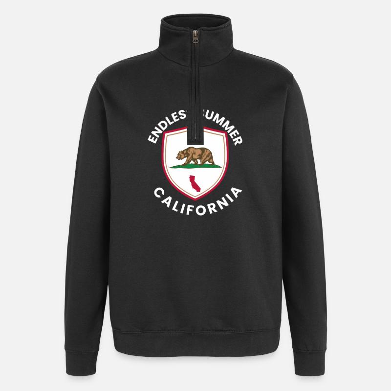 Endless Summer California Shield - Quarter-Zip Sweatshirt - black