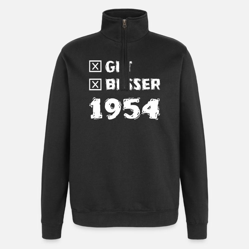 1954 - Sweat à zip 1/4 - noir