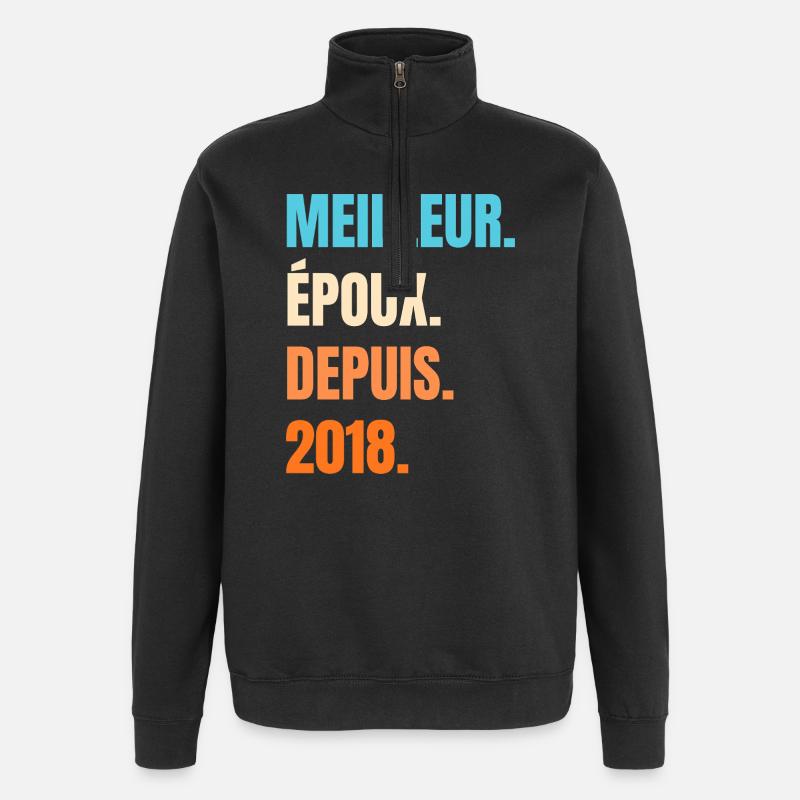 Bester Ehemann seit 2018 Geschenk-Ehemann - Quarter-Zip-Sweatshirt - Schwarz