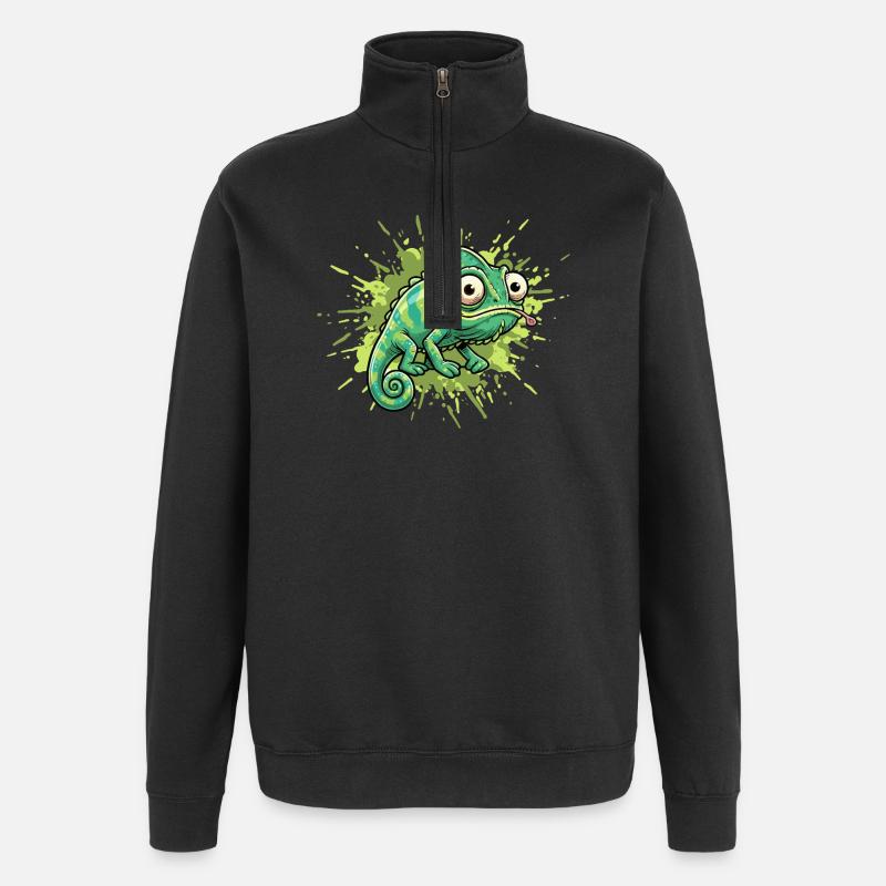 Éclaboussure de graffiti caméléon - Sweat à zip 1/4 - noir