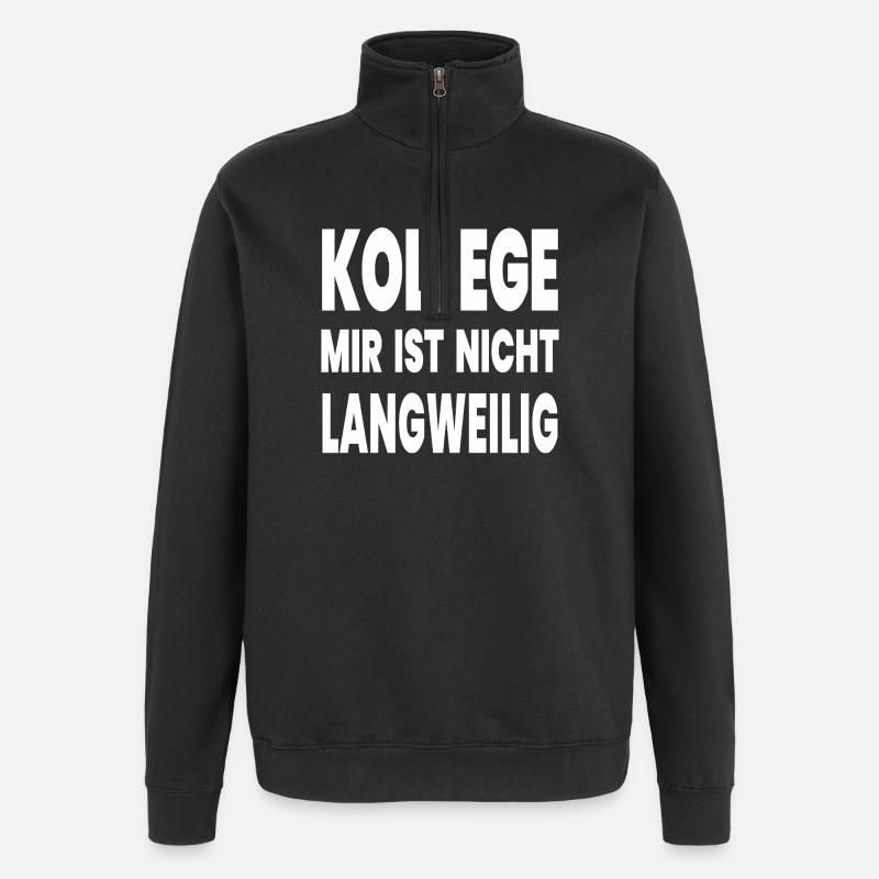collègue - Sweat à zip 1/4 - noir
