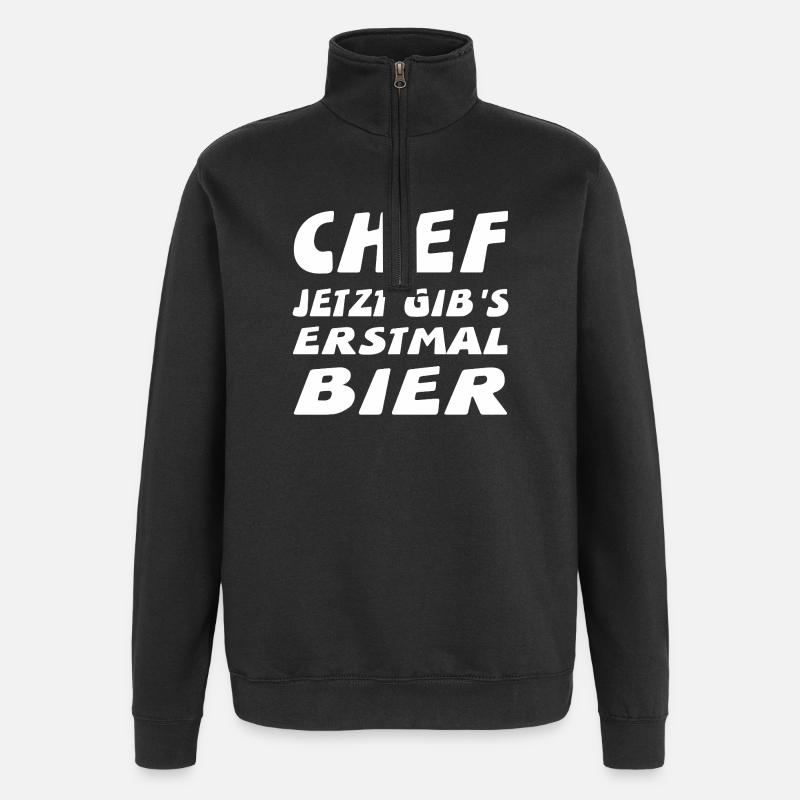 patron - Sweat à zip 1/4 - noir