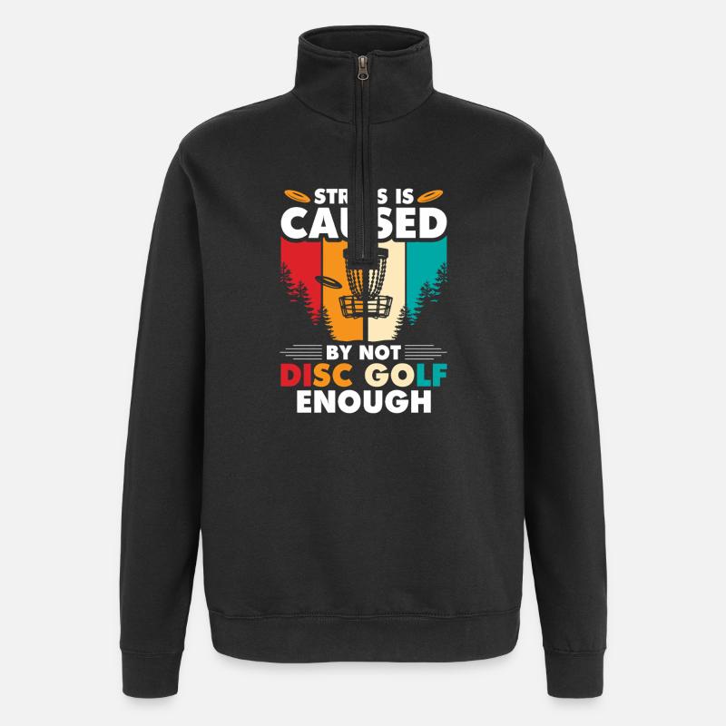 Disc Golf Geschenke Discgolf - Quarter-Zip-Sweatshirt - Schwarz