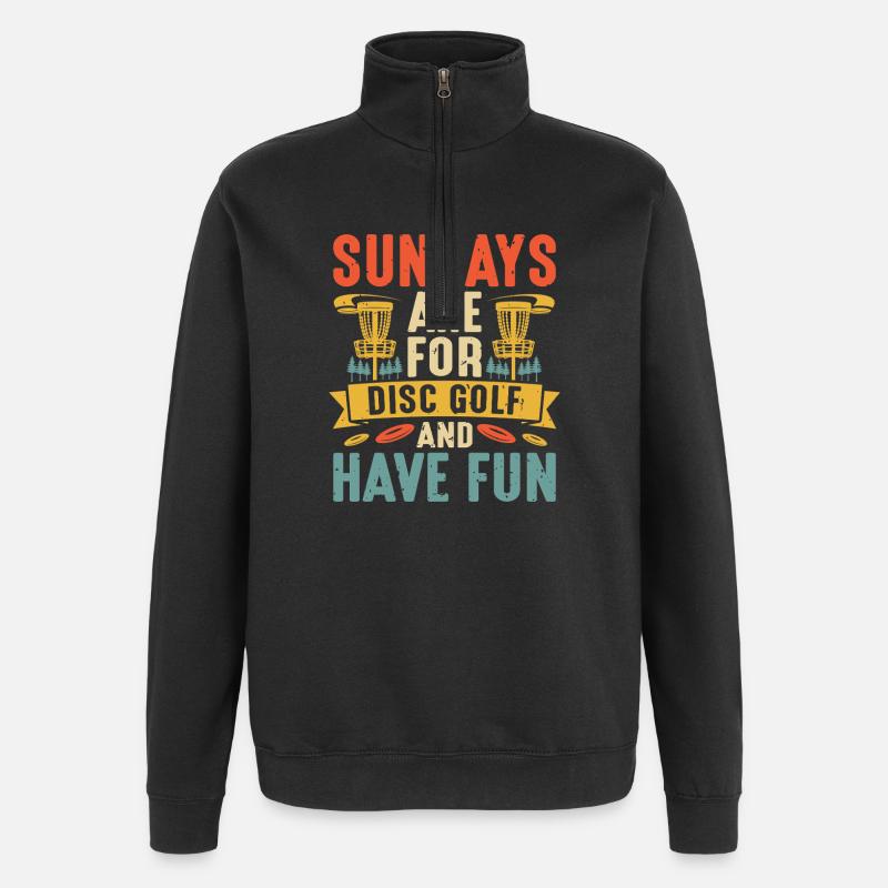 Cadeaux de disc golf Disc Golf - Sweat à zip 1/4 - noir