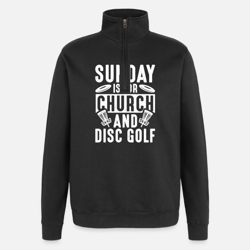 Disc Golf Geschenke Discgolf - Quarter-Zip-Sweatshirt - Schwarz