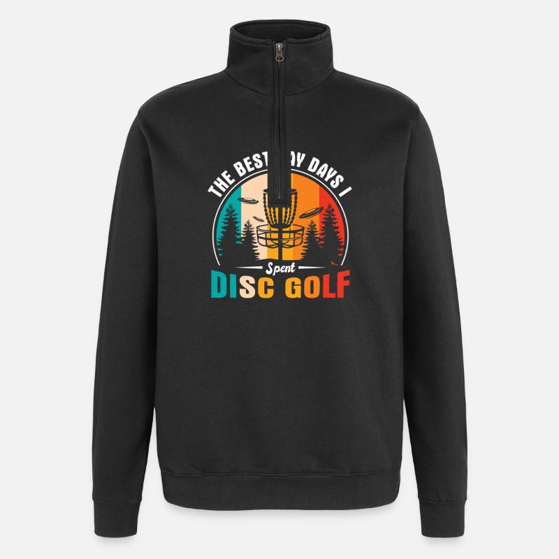Disc Golf Geschenke Discgolf - Quarter-Zip-Sweatshirt - Schwarz