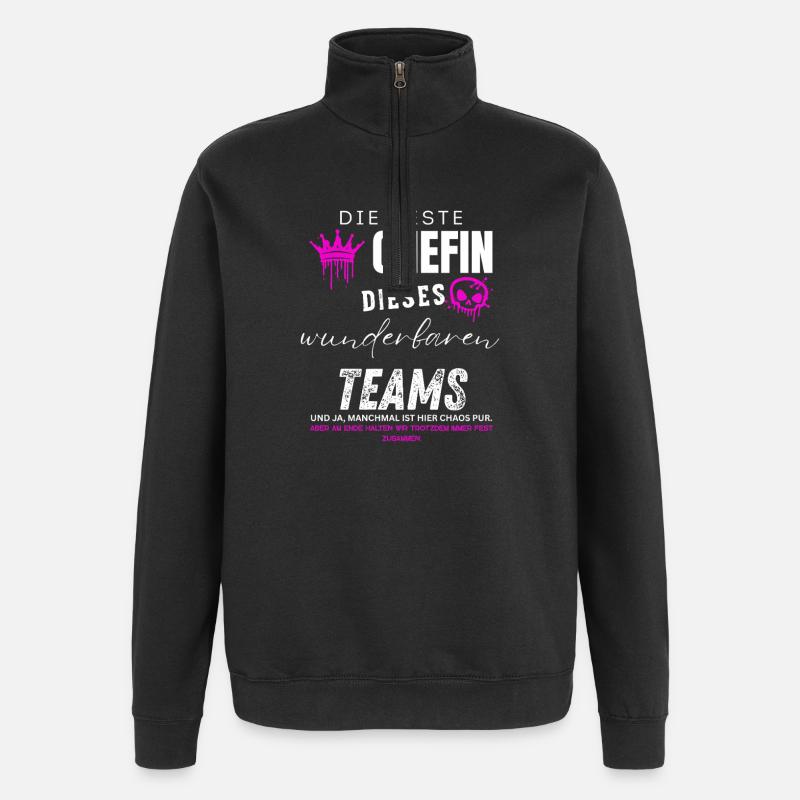 beste Chefin wunderbares Team Chefin geschenke - Sweat à zip 1/4 - noir