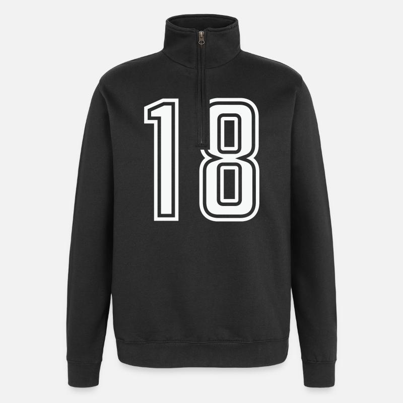 18 - Sweat à zip 1/4 - noir